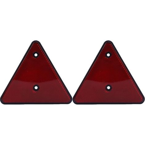 Juego de 2 reflectores triangulares rojos de alta visibilidad para remolques, camiones, barcos, todoterrenos, autocaravanas y tractores. -Crezuo