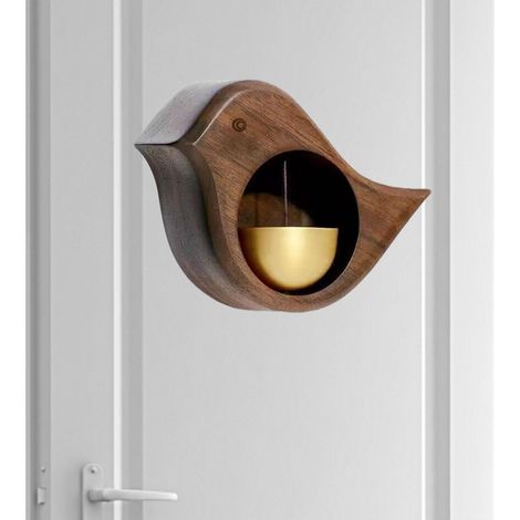 Sonnette magnétique en bois, sonnette magnétique en forme d'oiseau, panneau d'avertissement à ventouse pour l'entrée d'un magasin