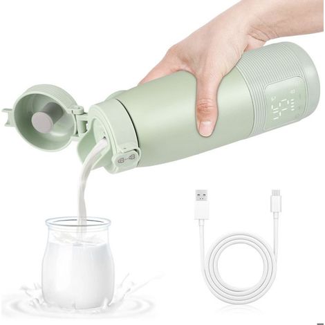 Chauffe-biberon portable sans fil 500 ml – 37-55°C – Rechargeable – Pour lait nomade (1/5)