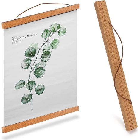 Rail Pour Affiches, Bandes Pour Affiches A2, Cadre Photo En Bois, 41 Cm, Rail Magnétique, Support Pour Affiches, Tube Pour Suspendre Affiches Et Photos (1/5)