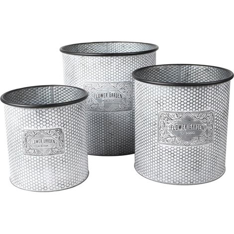 Lot de 3 cache pots métal Bloom (1/3)