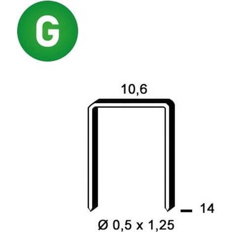 3 000 Agrafes Pf-14 Galvanisées - 10.6x14x0.5x1.25 mm - D-Work (1/5)