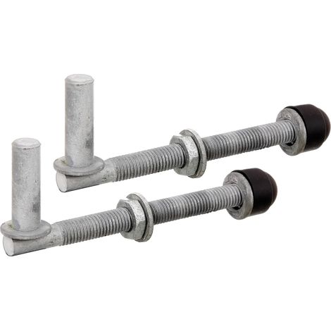 Alberts 410650 Cardine, una coppia, da avvitare a fondo, regolabile, zincato a caldo, entrata Ø13 mm, lunghezza 140 mm, filettatura M12 (1/2)