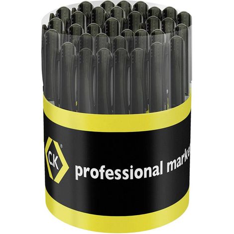 Marqueur permanent professionnel noir – Pointe ronde 1 mm – Encre résistante à l'eau – Lot de 50 unités – C.K Magma (1/5)