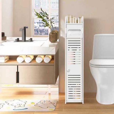Armoire de salle de bain - DAYPLUS - À colonnes - Blanc - Panneaux mousse PVC écologique - 16 x 16 x 81,3 cm
