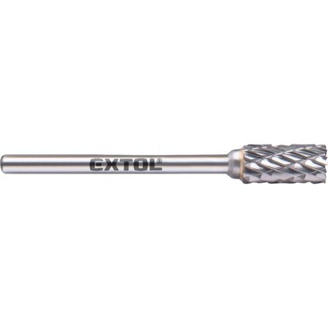 EXTOL Hartmetallfräser, zylindrisch mit Stirnverzahnung, ⌀6 x 13 mm, ⌀Schaft 3 mm, mittlere Schnitttiefe (Doppelschnitt) 8703813