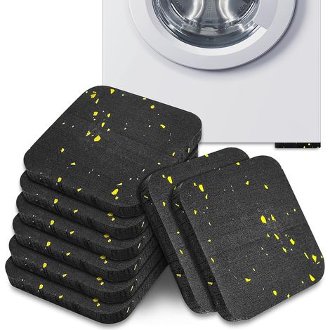 8 pezzi di cuscinetti per lavatrice, cuscinetti in gomma 10x10 cm, cuscinetti antiscivolo per asciugatrice, riducono le vibrazioni e assorbono gli urti, per lavatrice e asciugatrice (1/5)