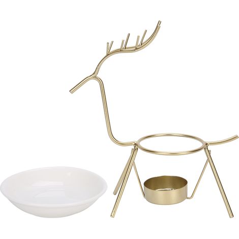 Bougeoir en fer et céramique, brûleur d'huile essentielle, diffuseur d'arôme pour bougies chauffe-plat, 1 pièce, décoration de maison (1/5)