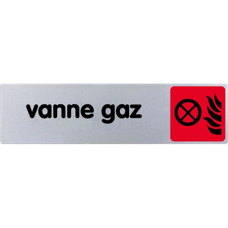Plaque de porte Vanne gaz - couleur 170x45mm - 4036502