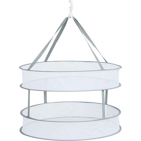 Panier de séchage pliable à double couche - 48 cm, panier de séchage à suspendre pour vêtements, panier de séchage pliable en maille, panier de séchage pliable pour pulls (1/4)