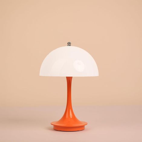 LED Champignon Petite Lampe de Table Portable USB De Charge Dimmable Tactile Nuit Lumière Chambre Lampe De Chevet Décoration,couleur orange,5 V/3 W (1800 mAh) (1/5)