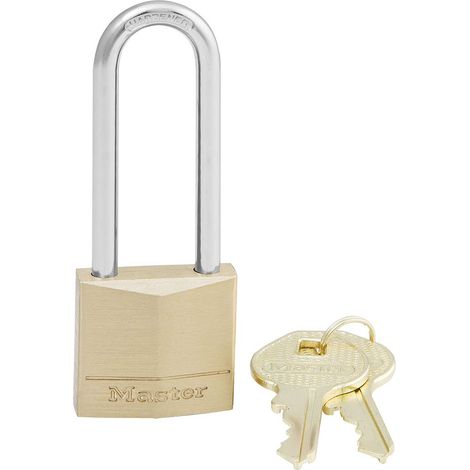 Master Lock 130EURDLJ Lucchetto, Arco Alto Acciaio Cementato 64 mm, Ottone, 30 mm (1/5)