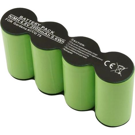 Batterie - AVIZAR - ACCU 75 - Ni-MH 4.8V - 2000mAh - Compatible Cisailles à Gazon