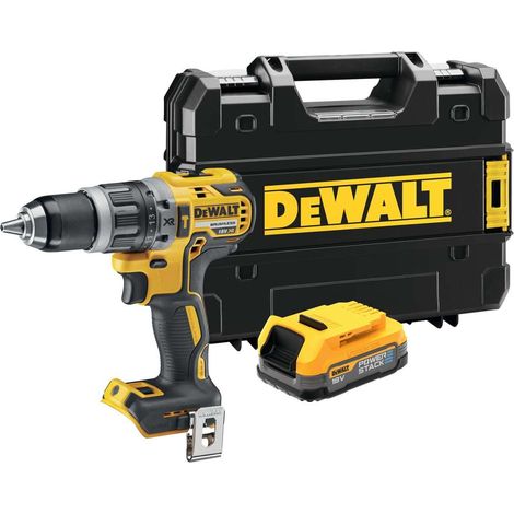 Dewalt – Perceuse-visseuse sans fil 18V à percussion – 1 batterie 1,7Ah POWERSTACK – Moteur sans balais – Couple 70Nm pour matériaux durs (1/3)