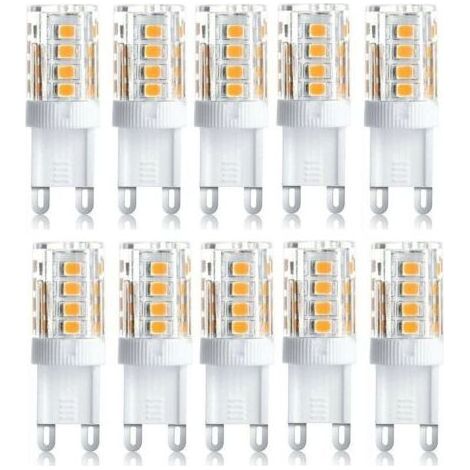 Lot de 10 Projecteur LED, lumière décorative LED, ampoule LED G9, 5 W blanc chaud blanc froid, ampoules LED à économie d'énergie, ampoule halogène de rechange, AC 230 V non dimmable