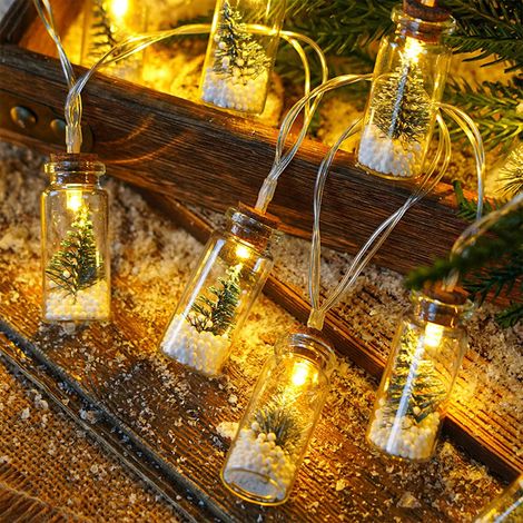 Bouteille À Vœux - Guirlande Lumineuse À LED De 1,5 M - Décoration De Noël Pour Intérieur Et Extérieur - 20 Ampoules Chaudes - 1 Pièce (1/5)