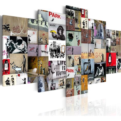 Quadro - Art of Collage: Banksy IV - 100x50 (1/4)
