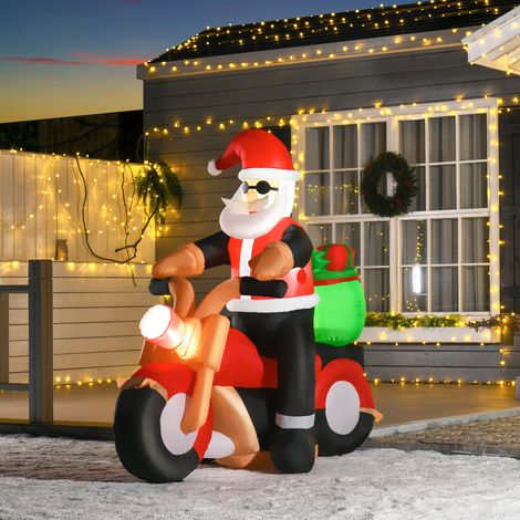 Décoration de Noël extérieure gonflable Père Noël, avec souffleur, 1,65 m, rouge, blanc et noir (1/5)