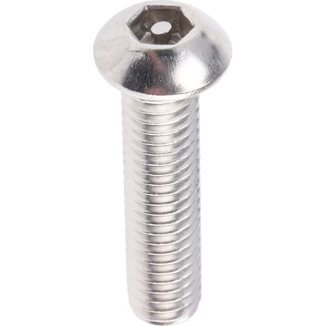 Vis de sécurité inviolable, M6 x 25mm, tête Bouton, en Acier Inoxydable A2 304 ( Prix pour Sachet de 100 )