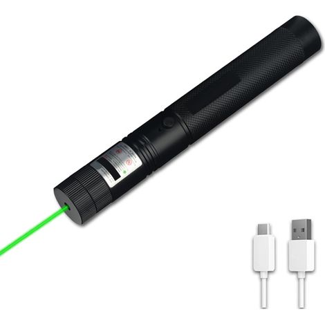 Stylo laser vert rechargeable USB portable pour randonnée extérieure et sports, lampe torche pointeur lumineux (1/5)