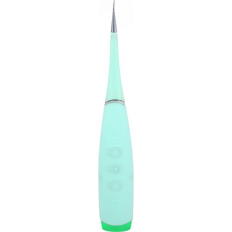 Nettoyeur de tartre dentaire électrique anti-plaque blancheur outil de soin bucco-dentaire vert, détartreur dentaire portable pour hygiène des dents. (1/5)