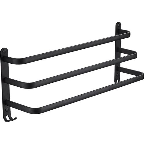 Support de rangement pour salon - Porte-serviettes mural en aluminium - 50x24×14,4 cm, 1 pièce (1/5)