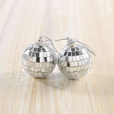 Boules de Noël - Vvikizy - Lot de 10 - Argenté - Verre - Décorations années 90 (1/4)