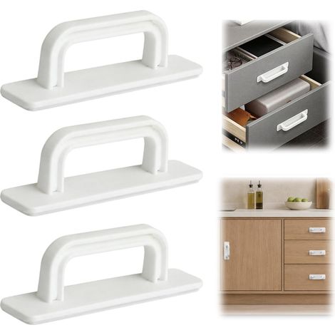 3 Pièces Poignée Porte Coulissante Sans Perçage, Poignée Meuble Adhésive pour Ouvrir et Fermer Facilement, Adaptées aux Portes, Fenêtres et Surfaces Vitrées Domestiques (1/5)