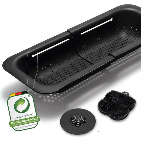 1 Set Passoire Évier Extensible, Filtre Drain, Éponge Silicone, Pour Cuisine Quotidienne