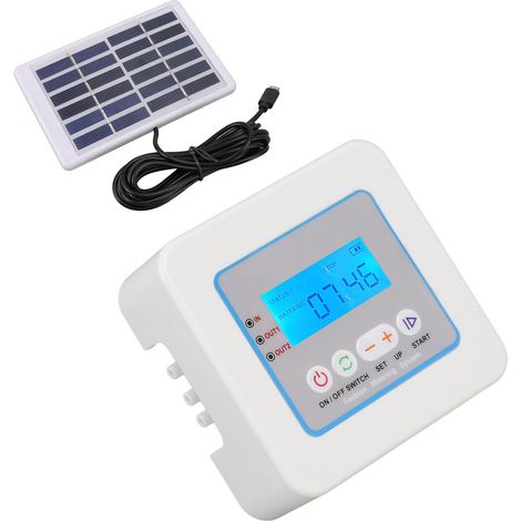 Automatisches Mikro-Tropfbewässerungsset mit programmierbarem Timer, Solarbetrieb, Multifunktions-Sprühgerät und LED-Anzeige (1/5)