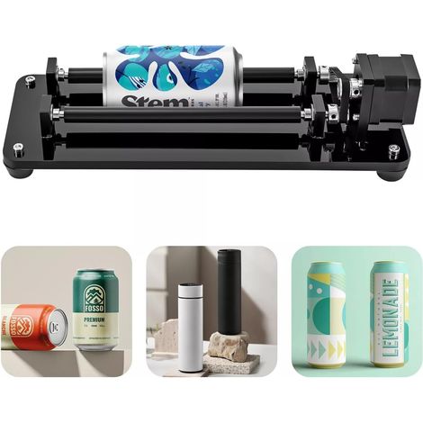 Machine de gravure laser, marquage laser DIY, rotation à 360 °, 3 niveaux de largeur réglable pour graver des objets cylindriques, verres à vin, rouleaux, stylos