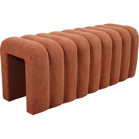 sweeek - Zeitgenössische Sitzbank, Bettbank mit Stoffbezug, Polyester, Orange