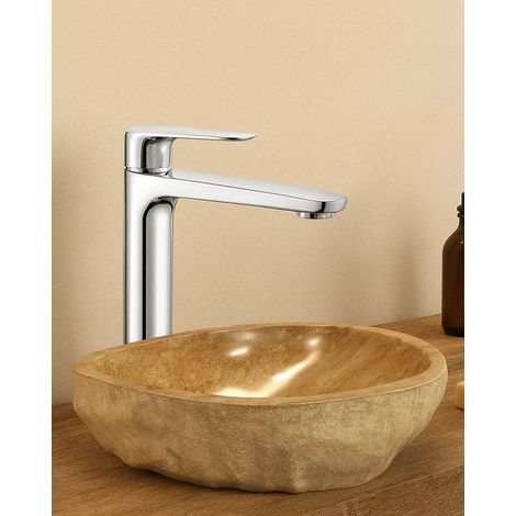 Rubinetto alto per lavabo senza scarico in ottone cromato momo (1/3)