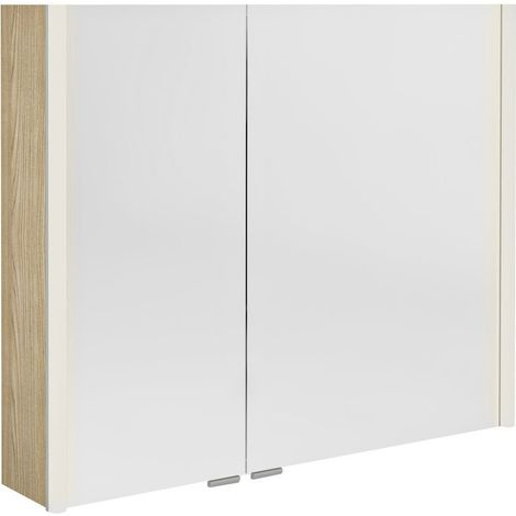 ALIX Armoire à miroir avec éclairage LED 86x70x17,5cm, Elm Bardini