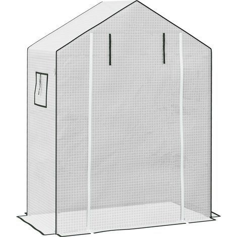 Lámina de recambio para invernadero PE con protección UV 140 x 73 x 190 cm blanca (1/5)