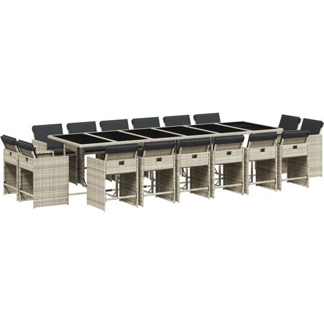 Maison Exclusive - Set comedor jardín y cojines 17 pzas ratán sin (1/5)