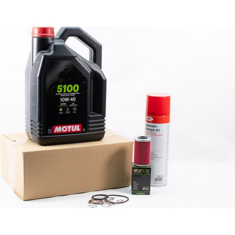 Kit Entretien Vidange Standard pour KTM RC 125 de 2014 à 2024 - MOTUL 5100 10W40 4L