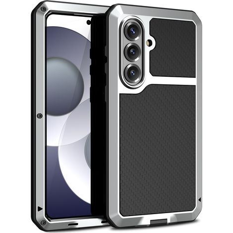 Custodia rinforzata per Samsung Galaxy S26, con vetro integrato, argento (1/5)