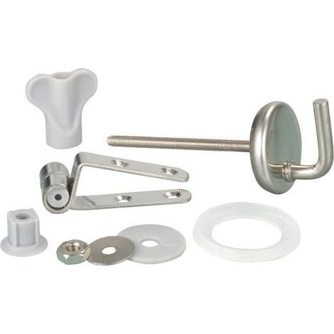 Fixation abattant WC, pièce détachée pour abattant WC Fix Clip avec fixation inox, Kit de 15 fixations pour abattant WC, acier inoxydable, mat