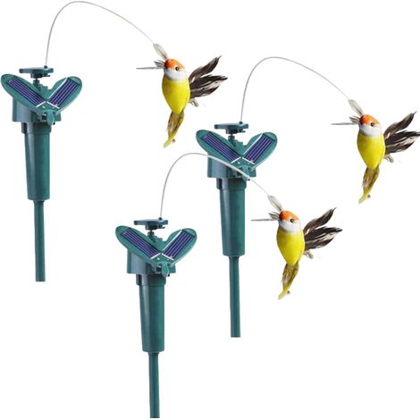 Colibri Solaire Flottants 3 Pièces Papillon Flottant À Énergie Solaire