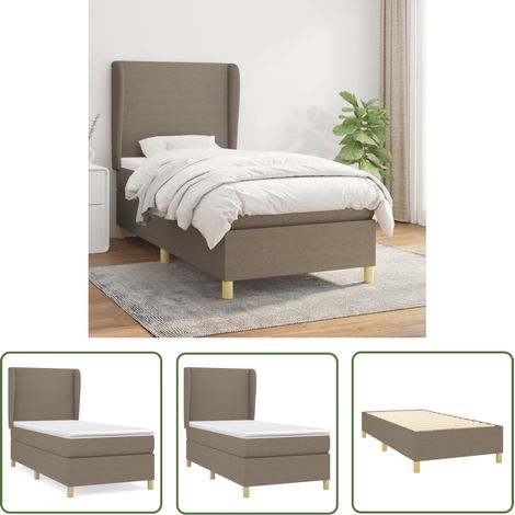 The Living Store Boxspringbett mit Matratze Taupe 90x200 cm Stoff - Boxspringbett - Doppelbett - Bettenrahmen - Lattenrost - Matratze (1/5)