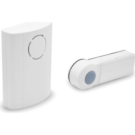 Extel – Carillon sans fil à fixer ou poser – Portée 100 m – Bouton d'appel étanche IP44 – 36 mélodies – Installation facile