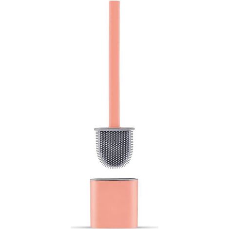 brosse Wc Plate En Silicone Rose - Brosse Wc Et Support, Anti-goutte, Antibactrien, Brosse Wc Ventile, Schage Rapide Et Sans Odeur, Porte Brosse W (1/5)