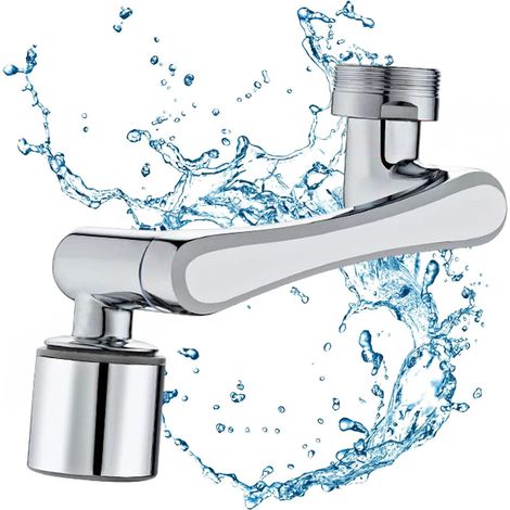 Rallonge De Robinet Pivotante - 1080° Rotation - 2 Modes Jet Eau - Universelle - 1 Pièce (1/5)