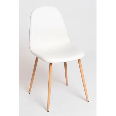 Sillas Comedor - Silla Teok Polipiel - Blanco