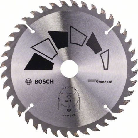 Bosch – Lame de scie circulaire 160 mm 40 dents – Carbure de tungstène pour bois dur – Géométrie ATB pour coupes nettes – Durable et performante