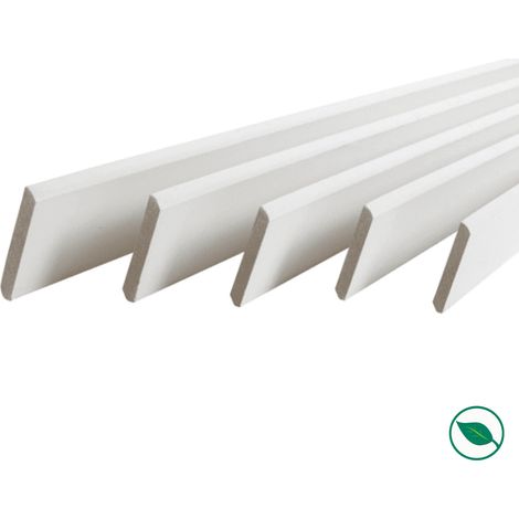 Forestea – Lot de 5 plinthes bord arrondi MDF blanc 2200 x 50 x 13 mm – Label PEFC 70% – Pour finitions impeccables