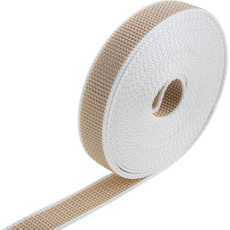 PrimeMatik - Cinta para persiana de nailon beige y blanco de 22mm x 6m