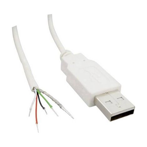 Câble confectionné USB A mâle 2.0 avec extrémités ouvertes BKL Electronic 10080110 mâle, droit 1.80 (1/2)