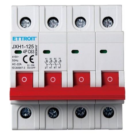 Interruttore Sezionatore 4P 63A 415VAC Guida DIN JXH1-125-4P-63A